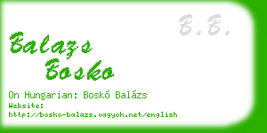 balazs bosko business card