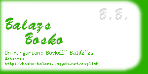 balazs bosko business card